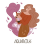 Aquarius Girl Beauty Astrology Sticker