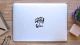 Aquarius Girl Sketch Abstract Sticker on a Laptop (New) example