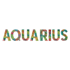 Aquarius Lettering Sticker