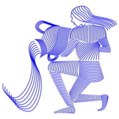 Aquarius Line Art Zodiac Icon Sticker