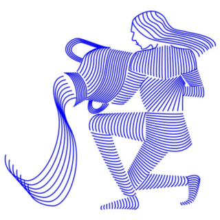 Aquarius Line Art Zodiac Icon Sticker