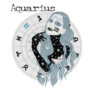 Aquarius Mysterious Blue Haired Woman Sticker