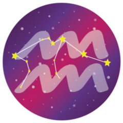Aquarius Sign Starry Galaxy Sticker 