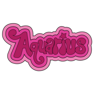 Aquarius Star Lettering Sticker