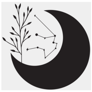 Aquarius Stars Constellation With Black Moon Sticker 