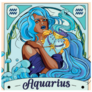 Aquarius Symbol Girl With Blue Vase Sticker 