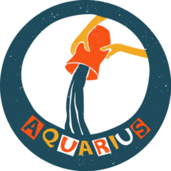 Aquarius Water Pouring From A Jug Illustration Sticker