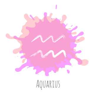 Aquarius Watering Flowers Hand Painted Sticker