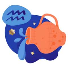 Aquarius Zodiac Cartoon Horoscope Sticker