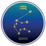 Aquarius Zodiac Constellation Circle Sticker