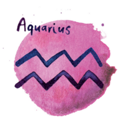 Aquarius Zodiac Hand Painted Watercolor Sticker