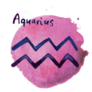 Aquarius Zodiac Hand Painted Watercolor Sticker