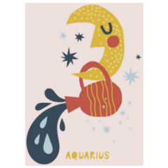 Aquarius Zodiac Nursery Cartoon Sticker 
