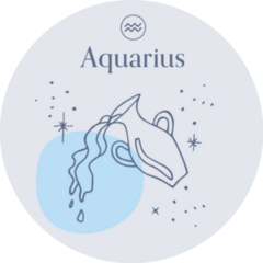 Aquarius Zodiac Sign Abstract Sticker