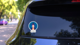 Aquarius Zodiac Sign Artwork Sticker on a Rear Car Window (New) example