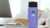 Aquarius Zodiac Sign Artwork Sticker on a Water Bottle (New) example
