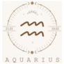 Aquarius. Zodiac Sign In Boho Mystery And Esoteric Sticker 