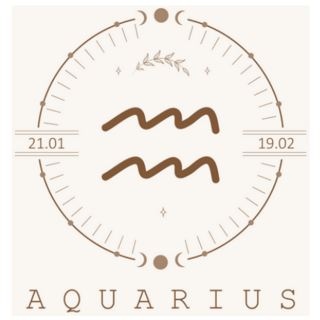 Aquarius. Zodiac Sign In Boho Mystery And Esoteric Sticker 