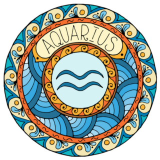 Aquarius Zodiac Sign Mandala Sticker