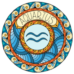 Aquarius Zodiac Sign Mandala Sticker