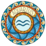 Aquarius Zodiac Sign Mandala Sticker
