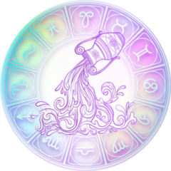 Aquarius Zodiac Sign Soft Ultra Violet Sticker