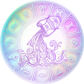 Aquarius Zodiac Sign Soft Ultra Violet Sticker