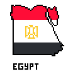 Arab Republic Of Egypt, Pixel Art Map Sticker