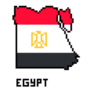 Arab Republic Of Egypt, Pixel Art Map Sticker