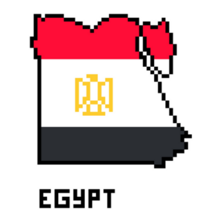 Arab Republic Of Egypt, Pixel Art Map Sticker