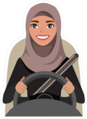 Arab Woman Driving Car Sticker