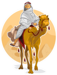Arabian Bedouin Riding A Camel Sticker