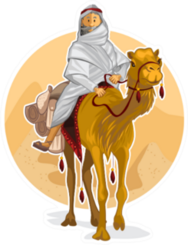 Arabian Bedouin Riding A Camel Sticker