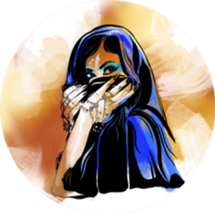 Arabic Woman Portrait On Watercolor Background Sticker