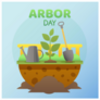 Arbor Day Bubble Sticker