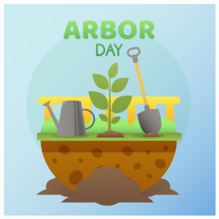 Arbor Day Bubble Sticker