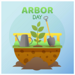 Arbor Day Bubble Sticker