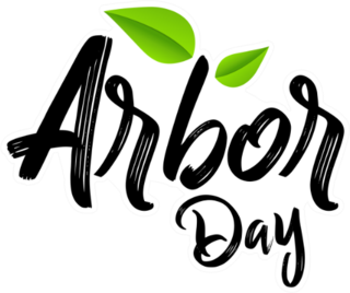 Arbor Day Calligraphy Sticker