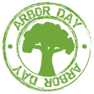 Arbor Day Green Circle Sticker