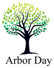 Arbor Day Lettering Under Tree Sticker