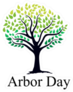 Arbor Day Lettering Under Tree Sticker