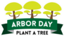 Arbor Day Plant A Tree Green Ribbon Sticker