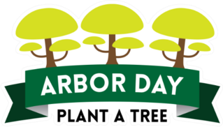 Arbor Day Plant A Tree Green Ribbon Sticker