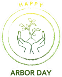 Arbor Day Sapling In Circle Sticker