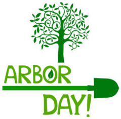 Arbor Day Tree And Shovel Sticker