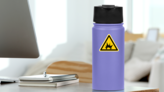 Arc Flash Hazard Symbol Sign Sticker on a Water Bottle (New) example