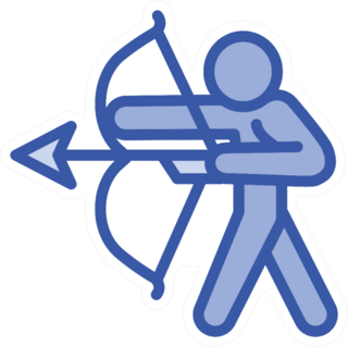 Archery Man Icon Outline Sticker