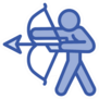 Archery Man Icon Outline Sticker