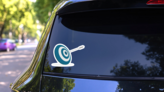 Archery Target Blue Art Sticker on a Rear Car Window (New) example