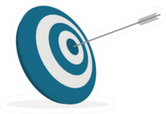 Archery Target Blue Art Sticker